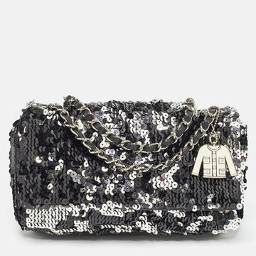 Top Quality Chanel Black/Silver Sequins New Bag