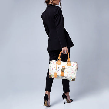 LOUIS VUITTON White/Multicolor Monogram Canvas Speedy 30 Bag