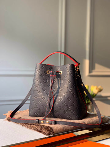M45306 NéoNoé MM bucket bag Monogram Empreinte dark navy blue