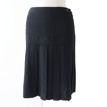 Top Quality Chanel Silk Pleated Skirt with COCO Mark Plate