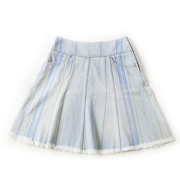 Top Quality Chanel Leather/denim Skirt, A-line, Made in Italy
