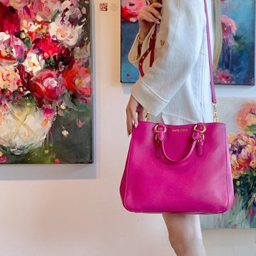 MIU MIU pink leather two-way tote