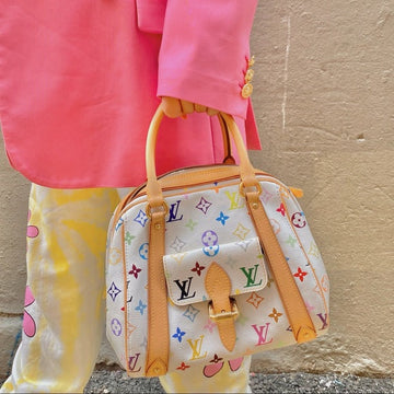 LOUIS VUITTON White Monogram Multicolore Canvas Priscilla Bag