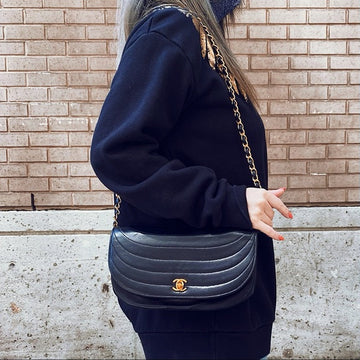 CHANEL half moon Leather Shoulder bag