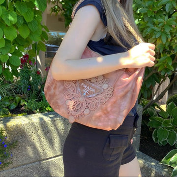 PRADA Nylon Tie Dye Knot Embellished Rope Bag