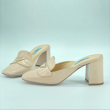 PRADA high quality leather beige pink mules