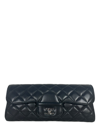 Chanel Black Lambskin CC Coco Loop Clutch