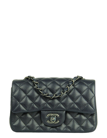 Chanel Dark Navy Caviar Rectangular Mini Flap