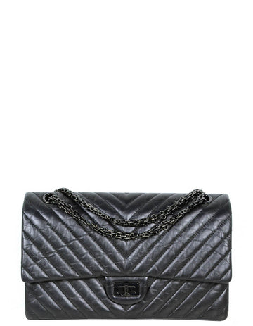 Chanel So Black Calfskin Quilted 2.55 Reissue 226 Flap Bag