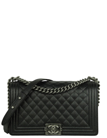 Chanel Black/Ruthenium New Medium Boy Bag