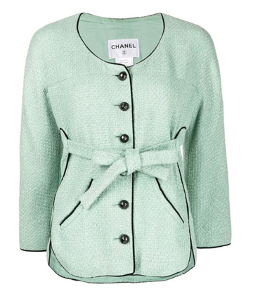 Green Belted Tweed Jacket