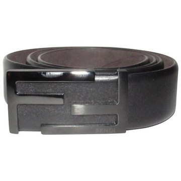 Fendi Black With Black Ff Buckle Leather And Belt
