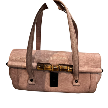 Gucci pink leather Bamboo Bullet bag w two straps!
