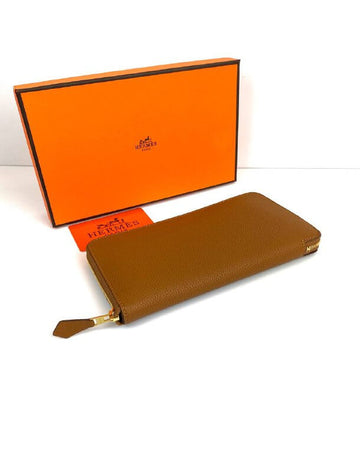 Hermès Brown Azap Zipped Classic Leather Leather Wallet