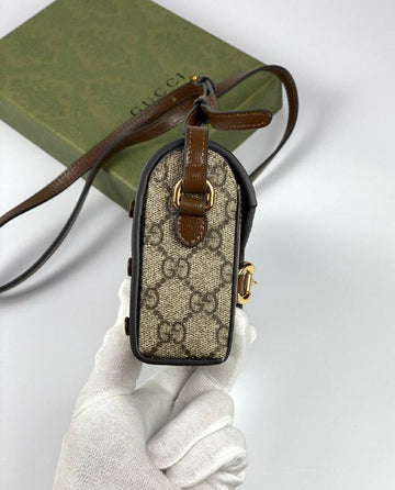 Gucci Horsebit 1955 mini bag  GG Supreme Leather/canvas