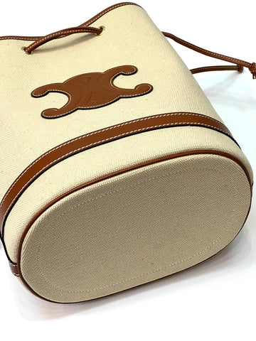 CELINE SEAU MARIN IN TEXTILE AND CALFSKIN TAN