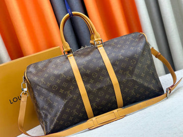 LV Brown Monogram Keepall Bandouliere
