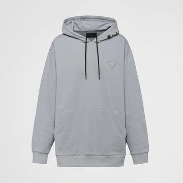 Printed cotton fleece hoodie