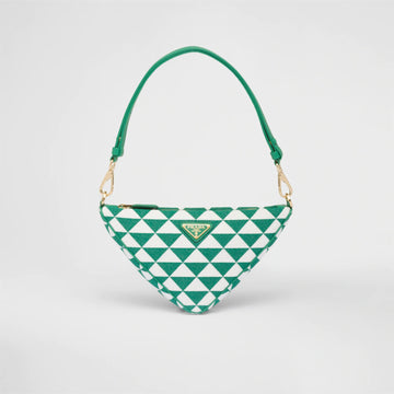 Embroidered jacquard fabric mini-bag