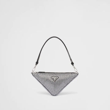 Prada Triangle satin mini-bag with crystals