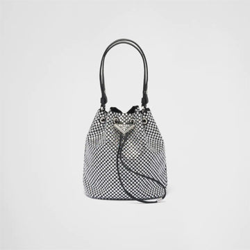 Satin mini-bag with crystals