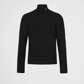 Stretch cotton turtleneck