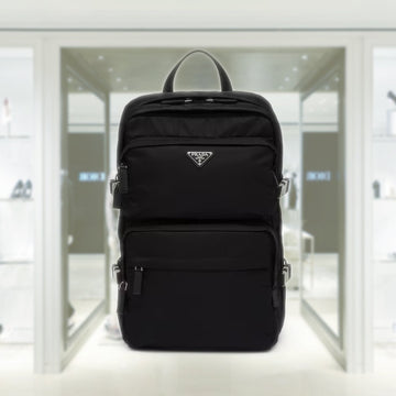 Re-Nylon and Saffiano leather backpack