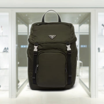Re-Nylon and Saffiano leather backpack