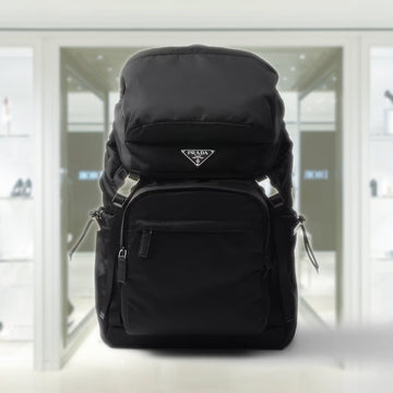 Re-Nylon and Saffiano leather backpack