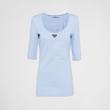 Striped jersey top