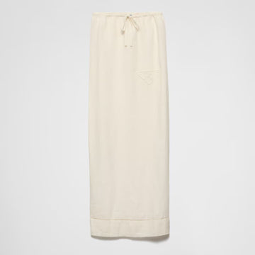 Embroidered linen skirt
