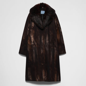 Single-breasted printed drill coat