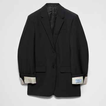 Single-breasted kid mohair jacket