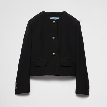Single-breasted tricotine jacket
