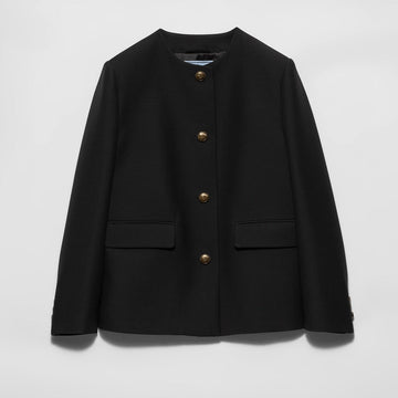Single-breasted tricotine jacket