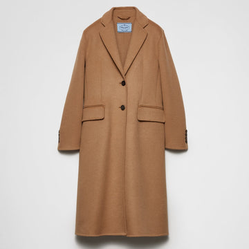 Single-breasted cashgora coat