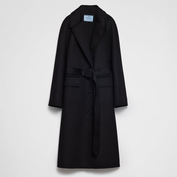 Single-breasted cashgora coat
