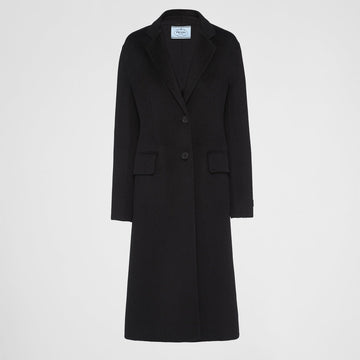 Single-breasted cashgora coat