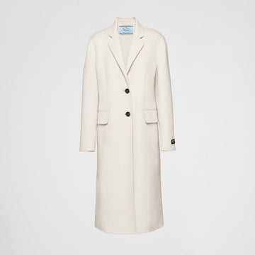 Single-breasted cashgora coat