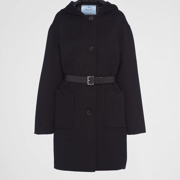 Single-breasted double wool coat