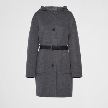 Single-breasted double wool coat