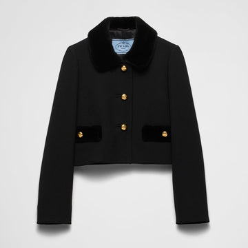 Natté single-breasted jacket