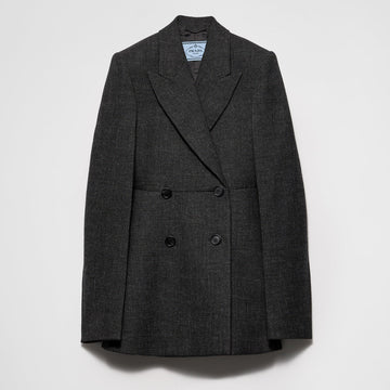 Double-breasted vintage-look rush stitch jacket