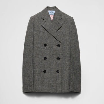 Double-breasted Prince of Wales checked jacket
