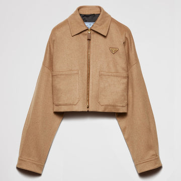 Camel-hair blouson jacket