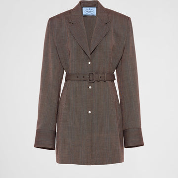 Single-breasted pinstripe wool jacket