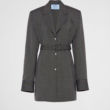 Single-breasted pinstripe wool jacket