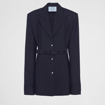 Single-breasted pinstripe wool jacket
