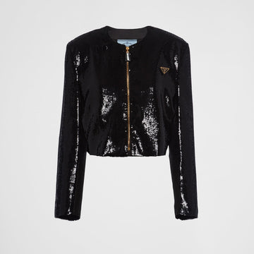 Single-breasted sequin jacket