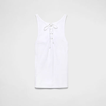 Cotton tank top with laces